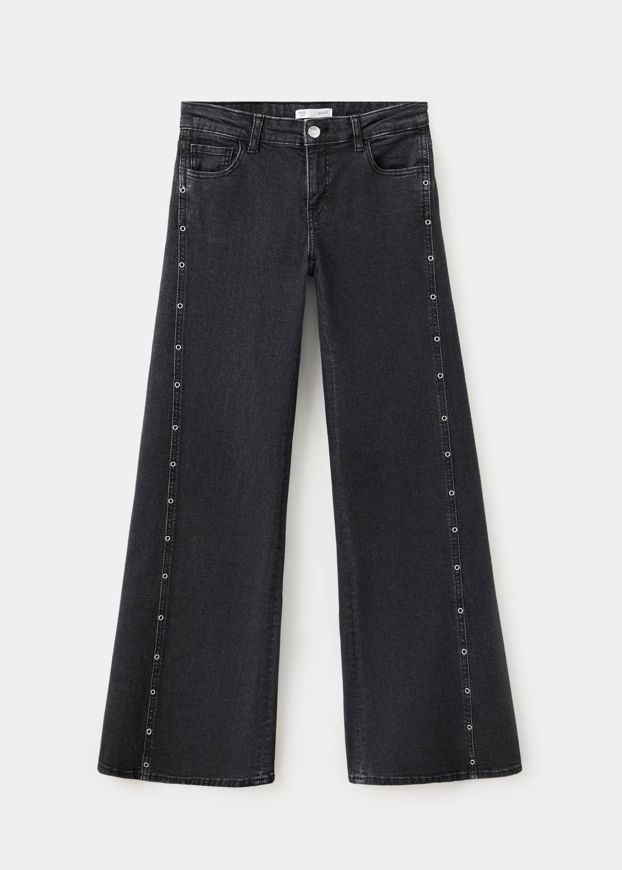 Wide-leg jeans with side eyelet detail - Article without model