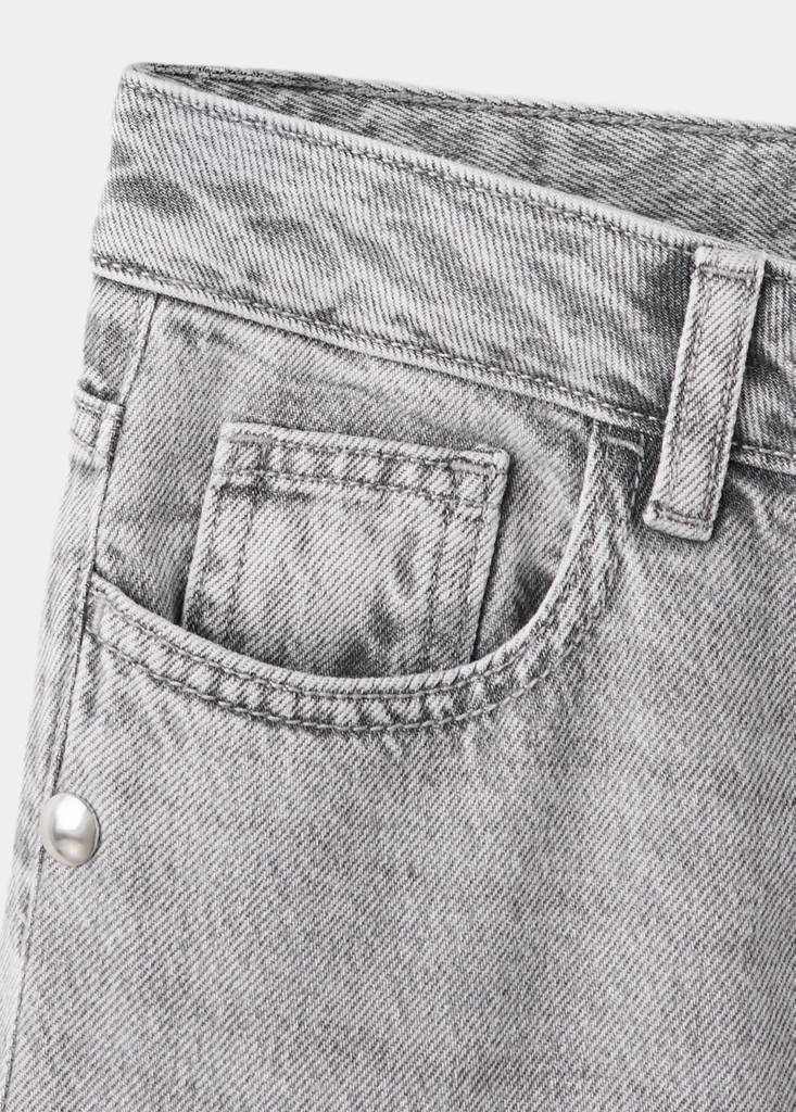 Straight-leg jeans with stud details — Denim Grey