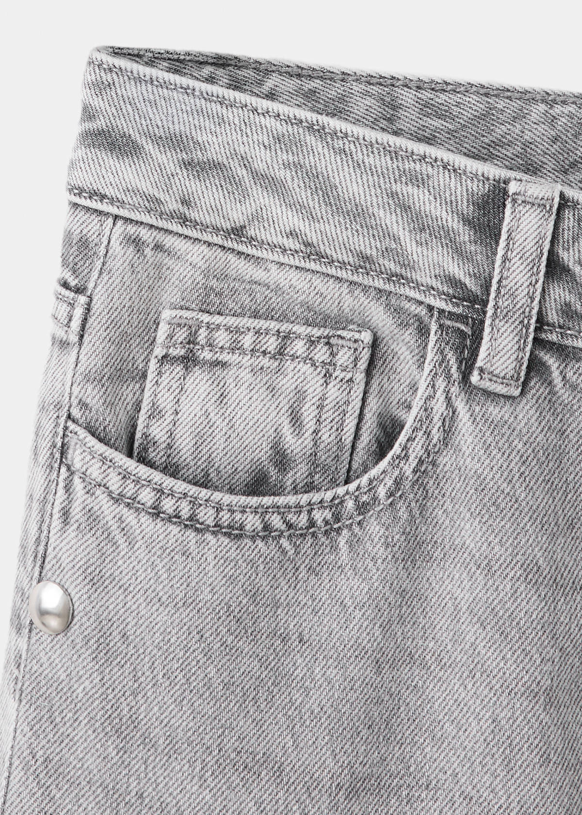 Straight-fit jeans with studs — Denim Grey
