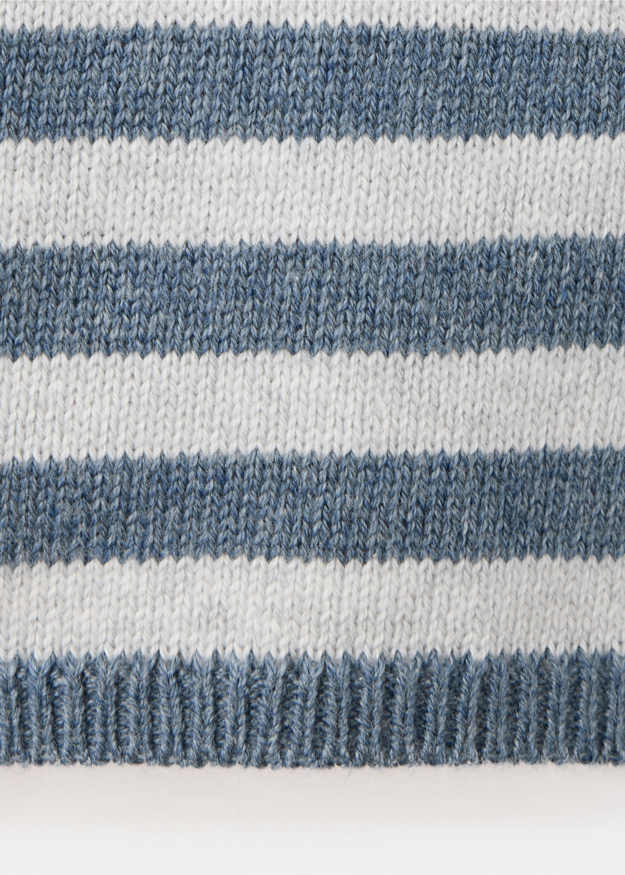 Jersey punto rayas cuello polo - Detalle del artículo 0, Azul. Ref: 37016348-00.