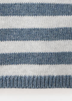 Striped knit jersey with polo neck — Blue 5