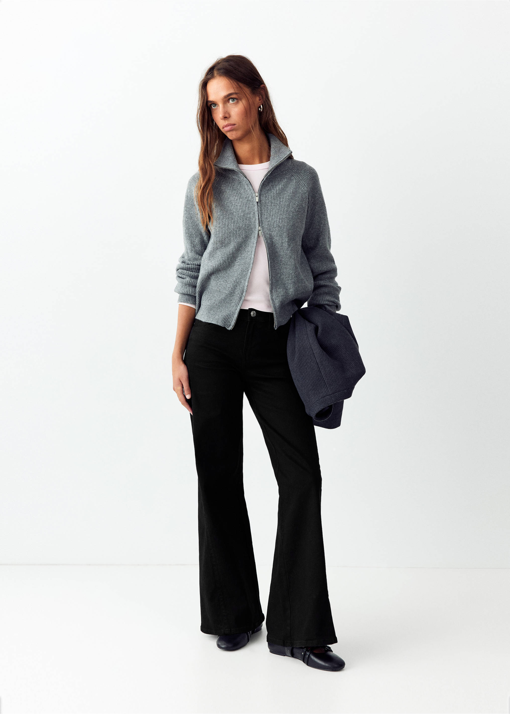 Black wash flare jeans - General plane, Black denim. Ref: 37016350-00.