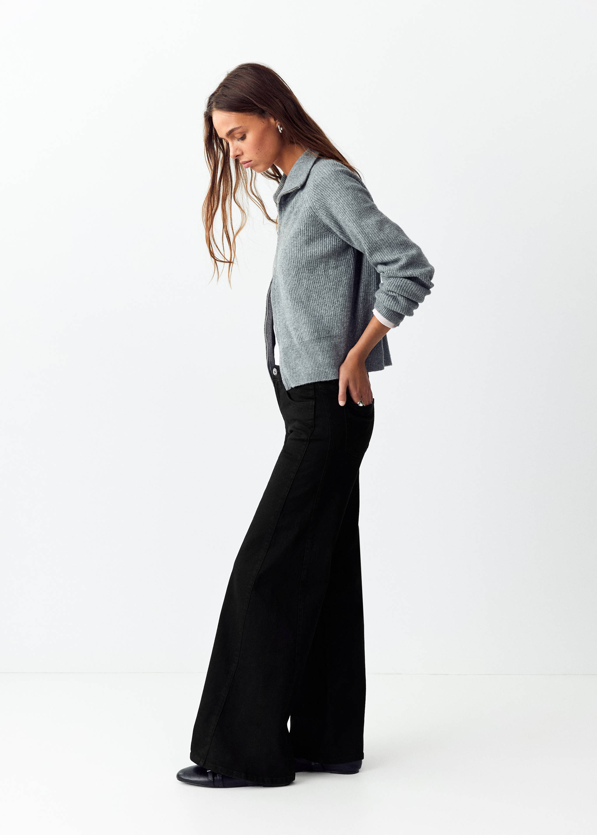 Black wash flare jeans - Medium plane