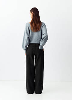 Straight-leg jeans with double waistband — Charcoal 3