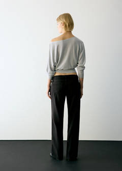 Straight-leg jeans with double waistband — Charcoal 10