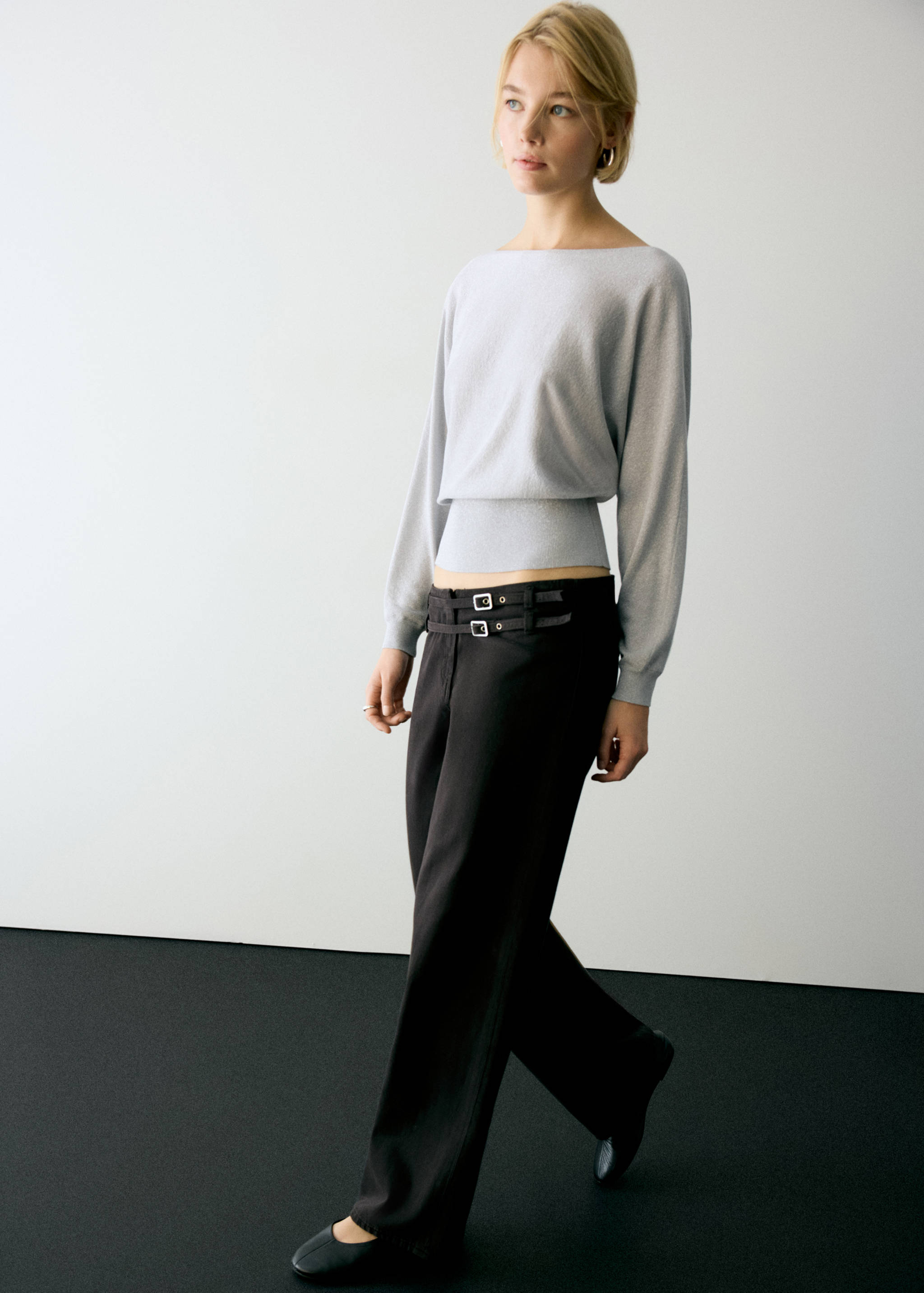 Jean wide leg avec double ceinture - Détail de l'article 1