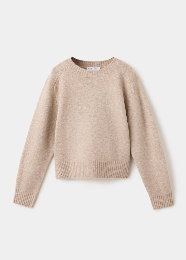 Sweter z dzianiny oversize beżowy - Dzieci - 9-10 lata - MANGO KIDS