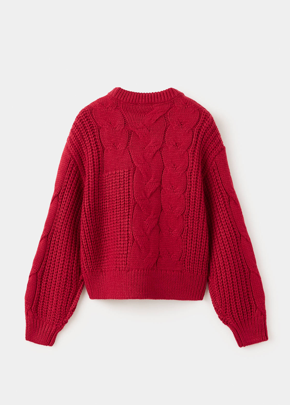 Braided knitted sweater — Red