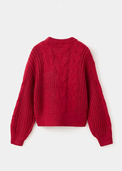 Braided knitted sweater — Red 4