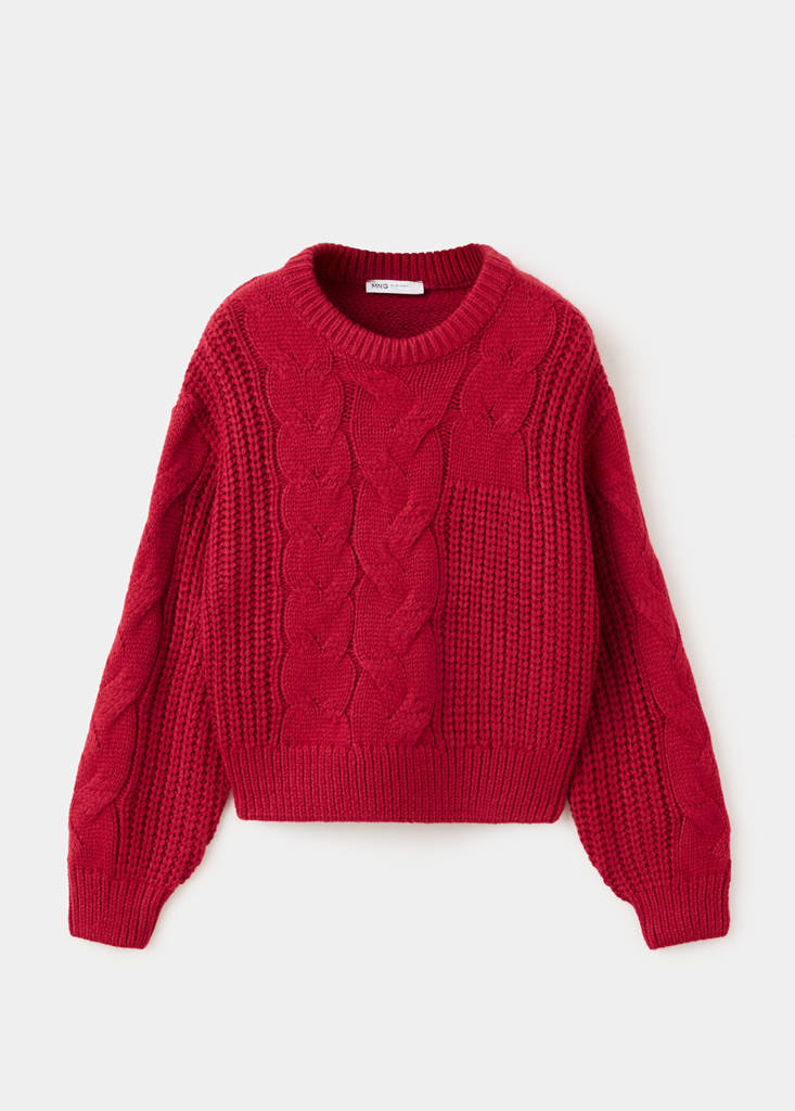 Sweter ścieg pleciony czerwony - Dzieci - 9-10 lata - MANGO KIDS