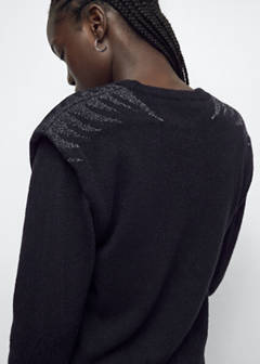 Jersey with rhinestone shoulder pads — Black 3