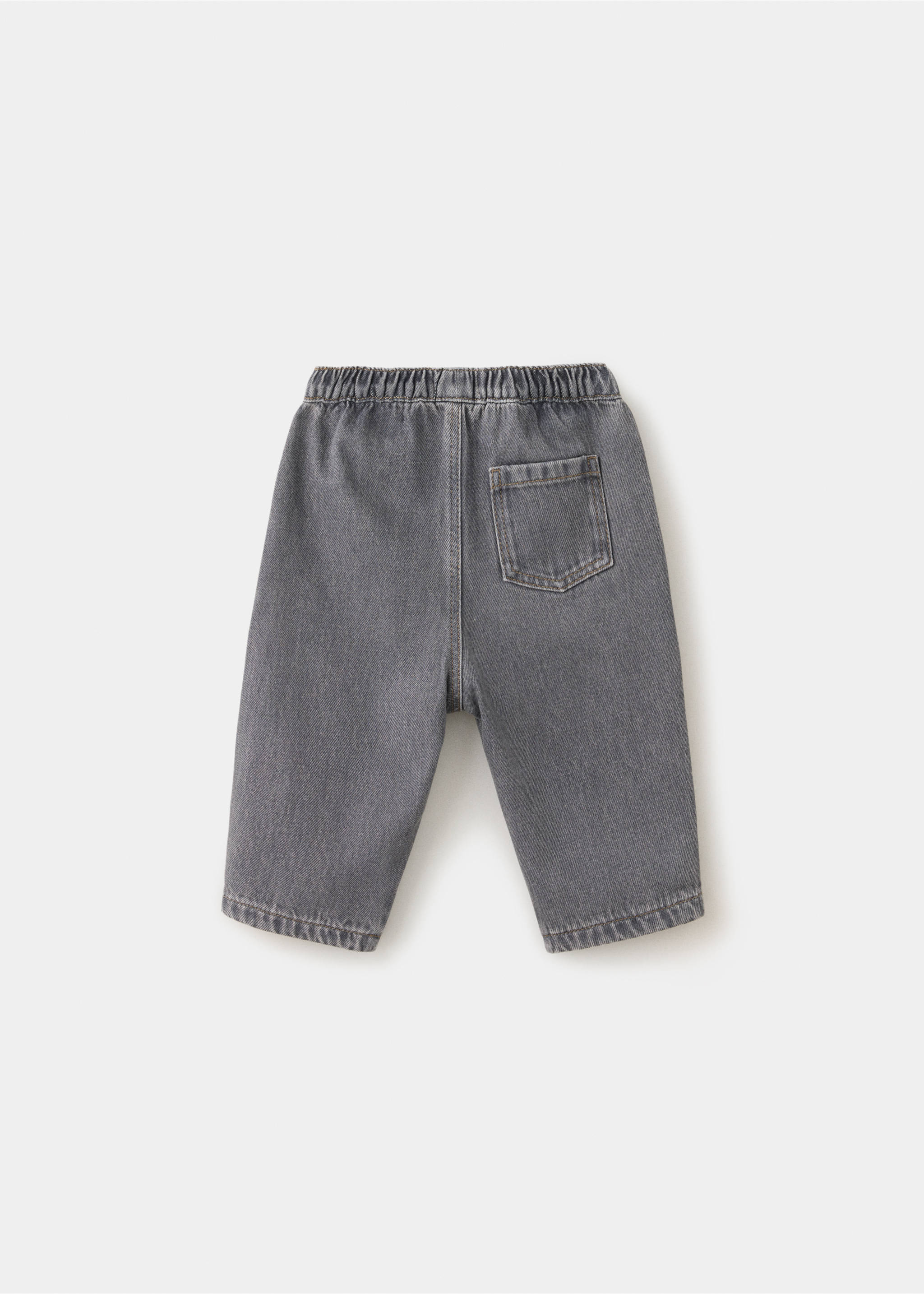 Straight-leg jeans with elasticated waistband - Reverse of the article, Denim Grey. Ref: 37016358-00.