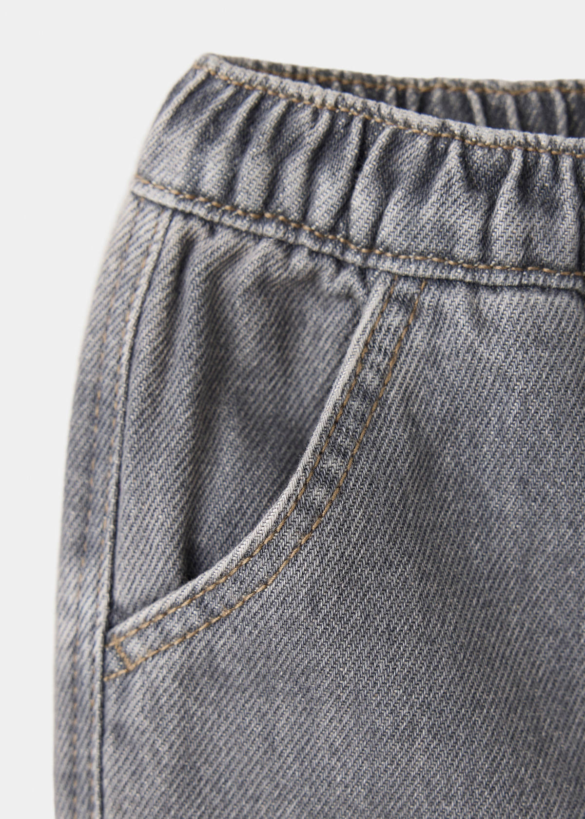 Straight-leg jeans with elasticated waistband — Denim Grey