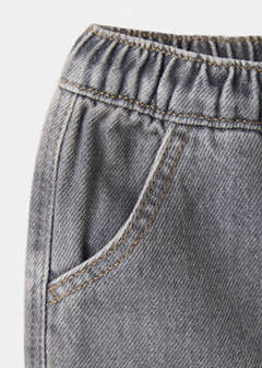 Straight-leg jeans with elasticated waistband — Denim Grey 2