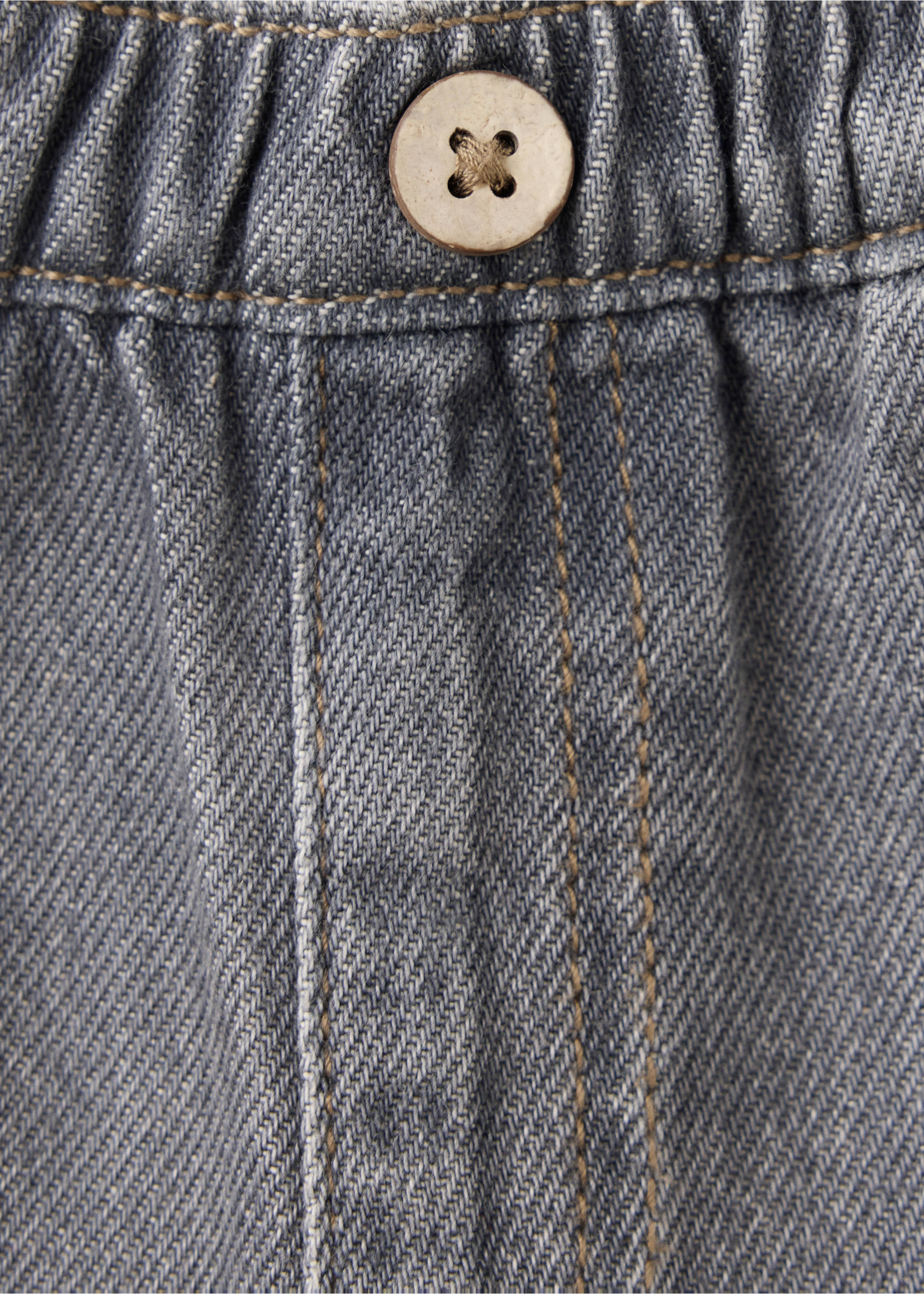 Straight-leg jeans with elasticated waistband - Details of the article 0, Denim Grey. Ref: 37016358-00.