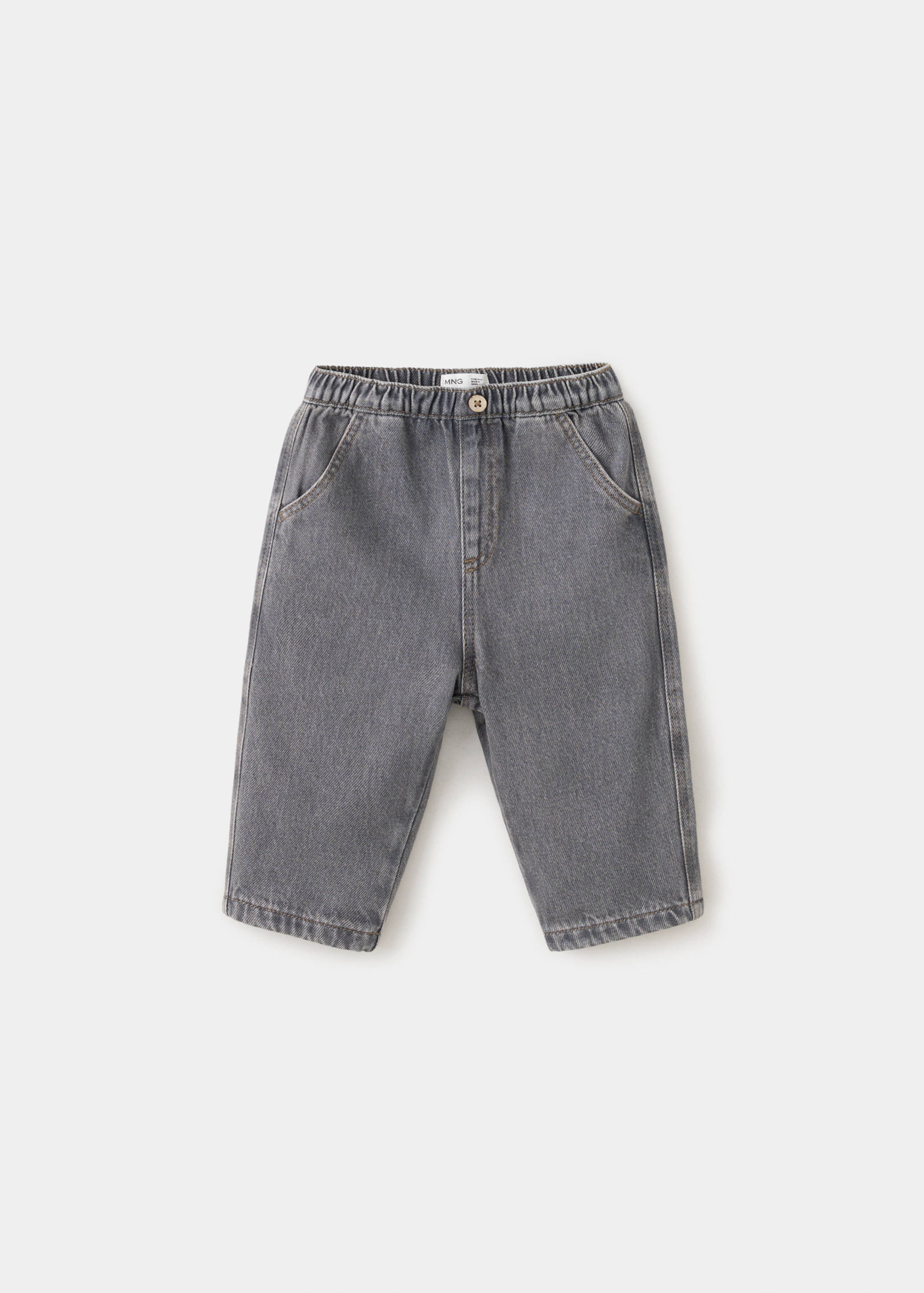 Straight-leg jeans with elasticated waistband - Article without model