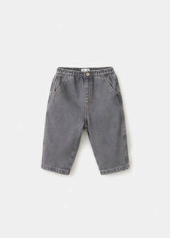 Straight-leg jeans with elasticated waistband — Denim Grey 1