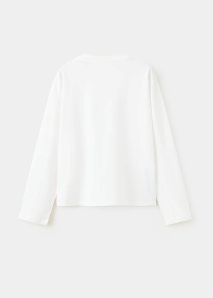 Cotton T-shirt with flower detail