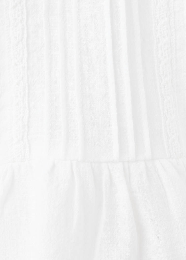 Frill T-shirt with lace trim detail — Off White