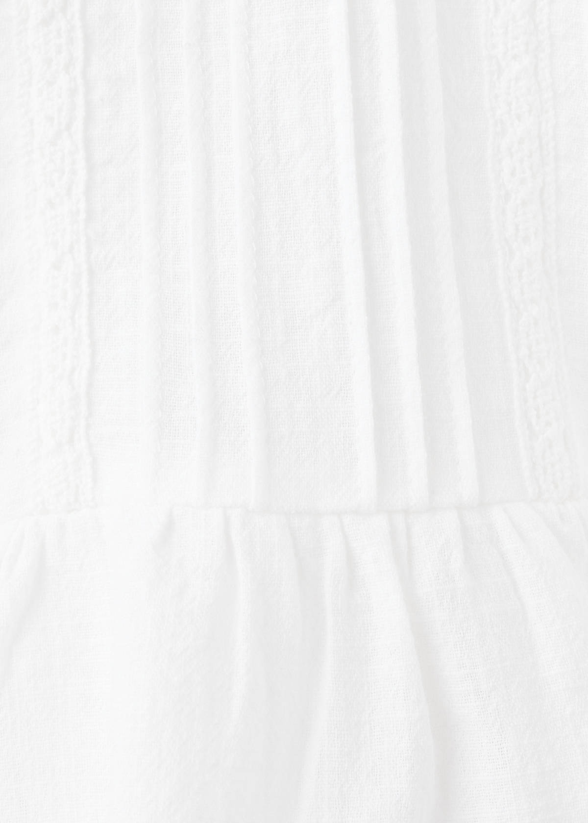 Frill T-shirt with lace trim detail — Off White