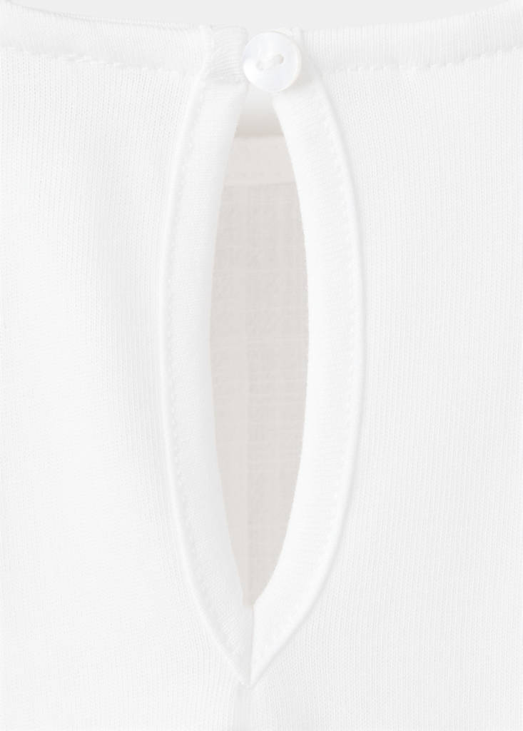 Frill T-shirt with lace trim detail — Off White