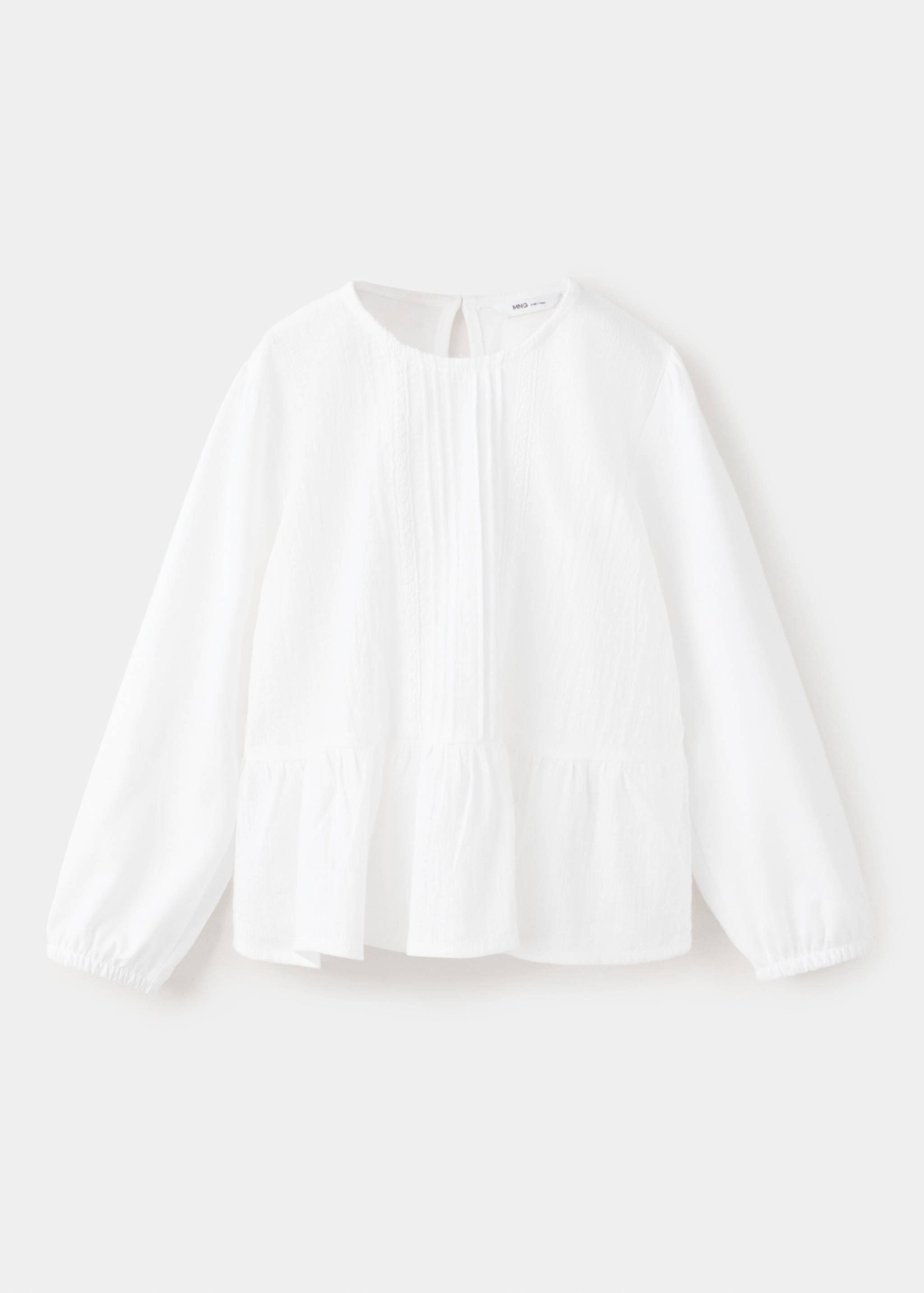 Frill T-shirt with lace trim detail - Article without model