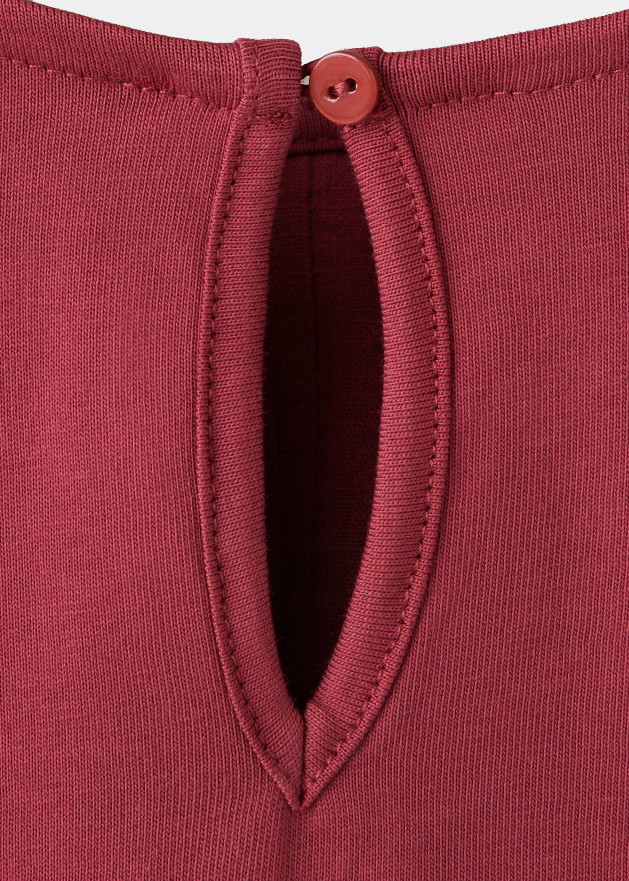 Frill T-shirt with lace trim detail - Details of the article 8, Cherry. Ref: 37016360-00.
