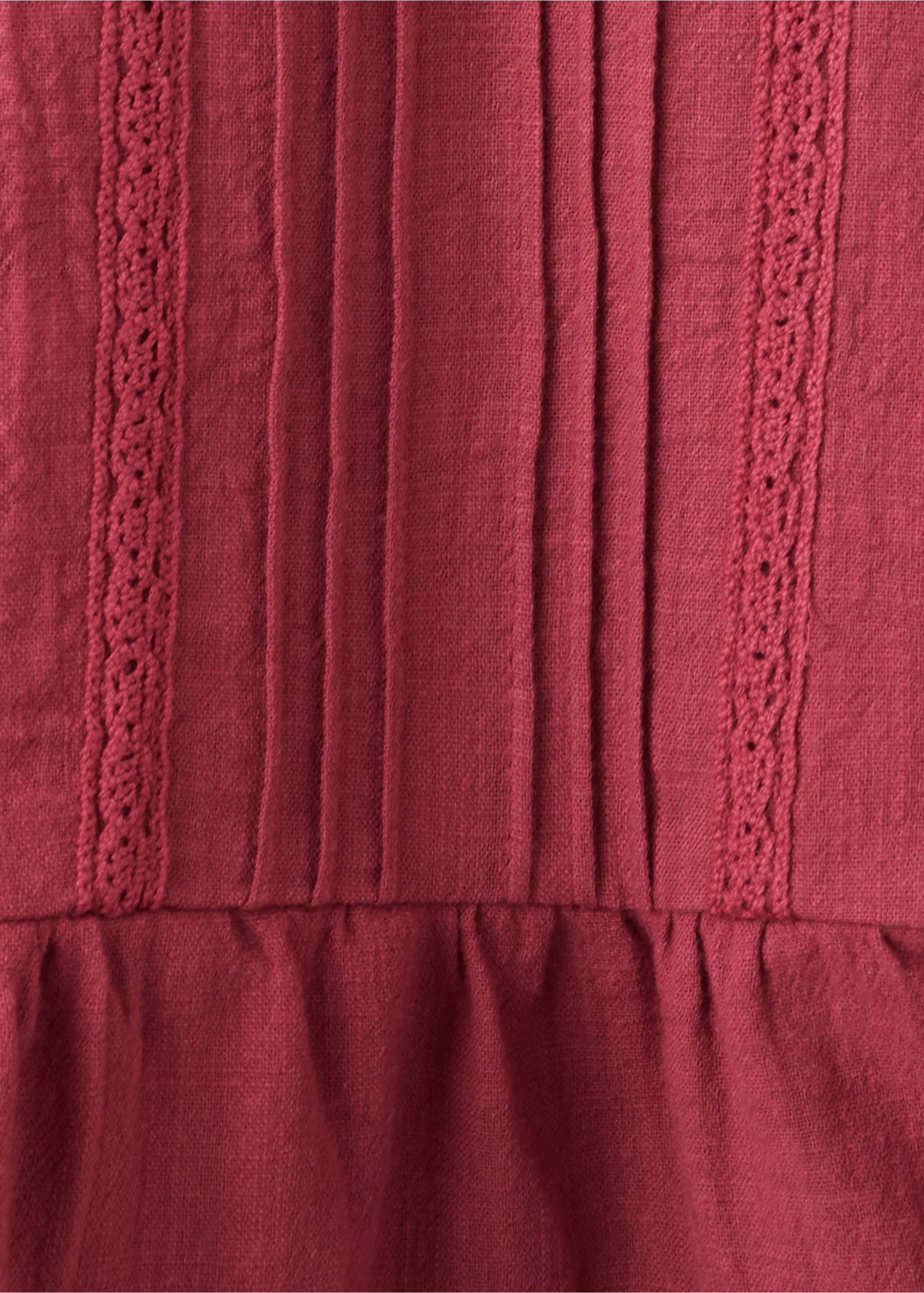 Frill T-shirt with lace trim detail - Details of the article 0, Cherry. Ref: 37016360-00.