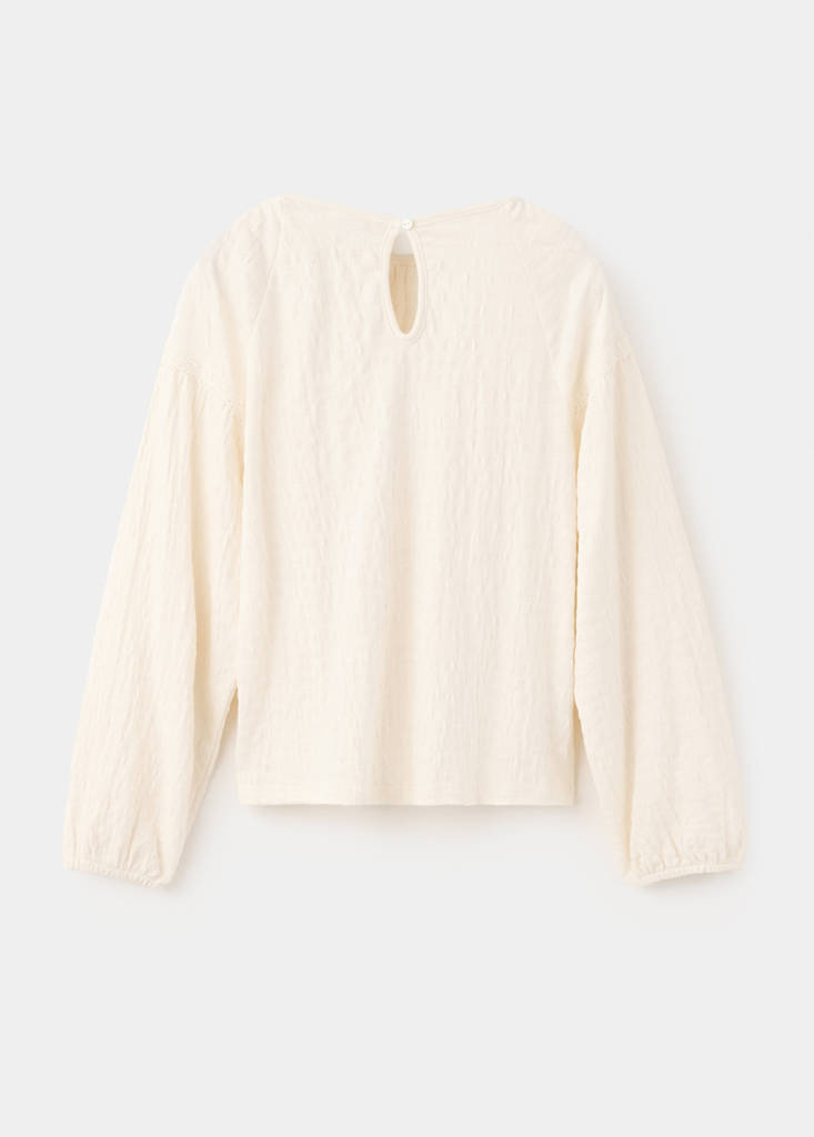 Lace-textured blouse — Ecru
