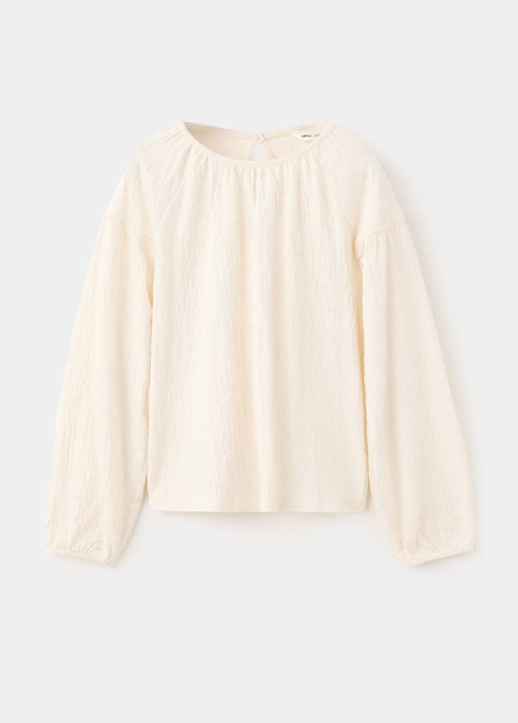 Lace-textured blouse — Ecru