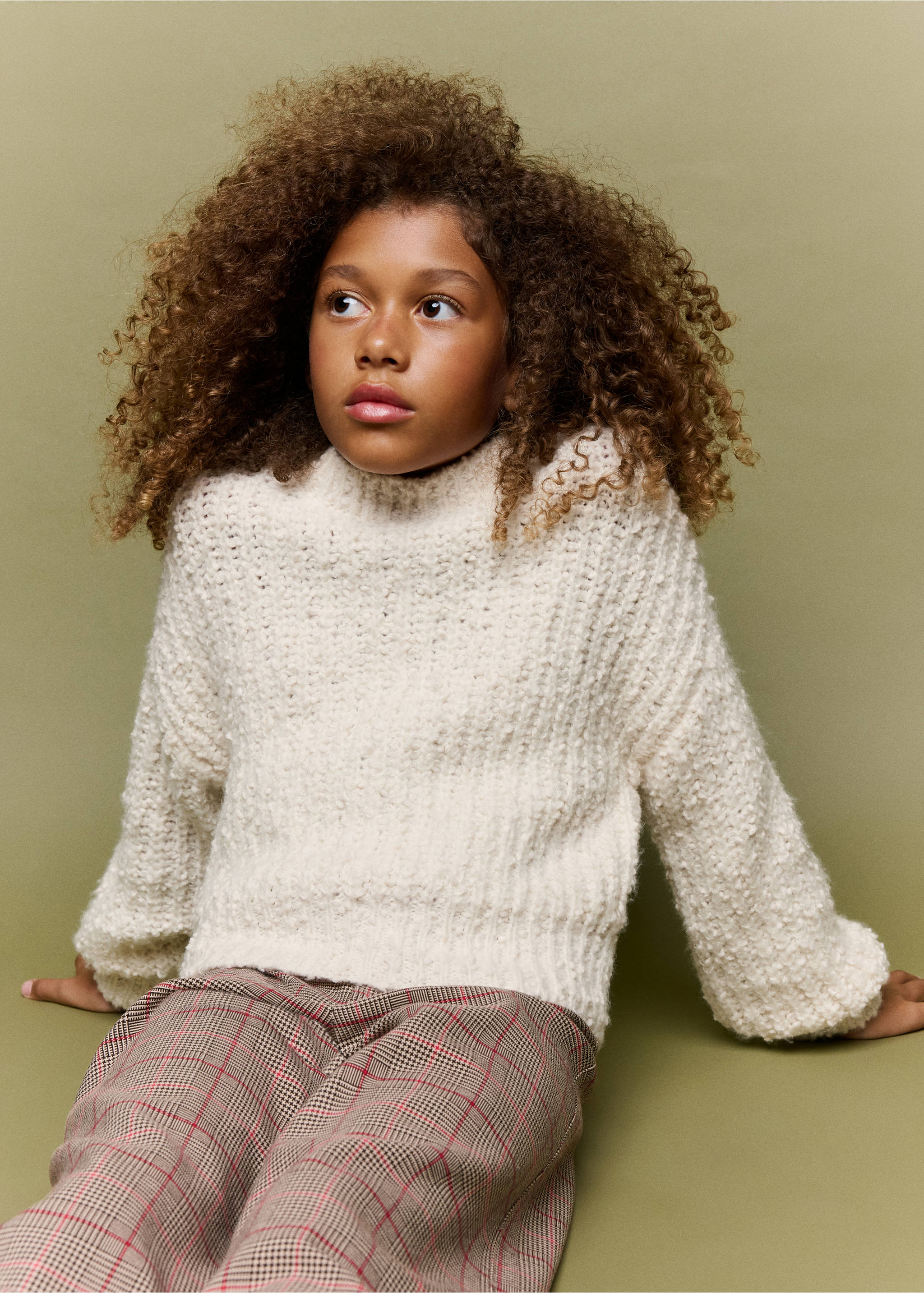 Medium-knit sweater - Medium plane, Ivory White. Ref: 37016362-00.