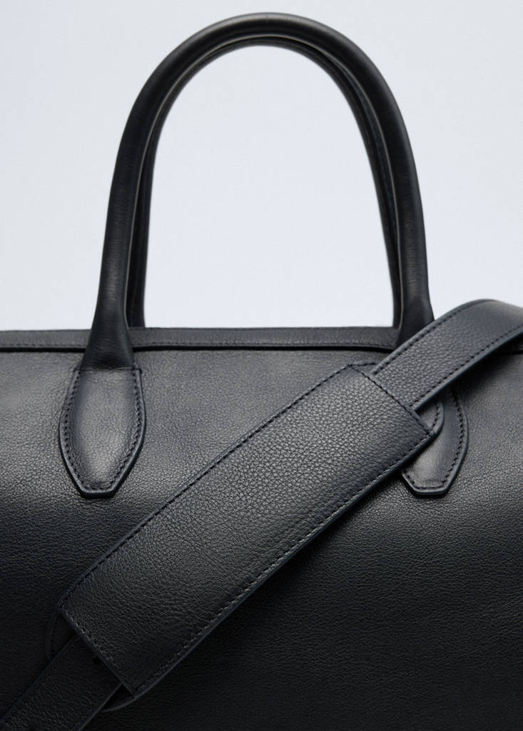 Leather bag with twin handles - thumbnail 5