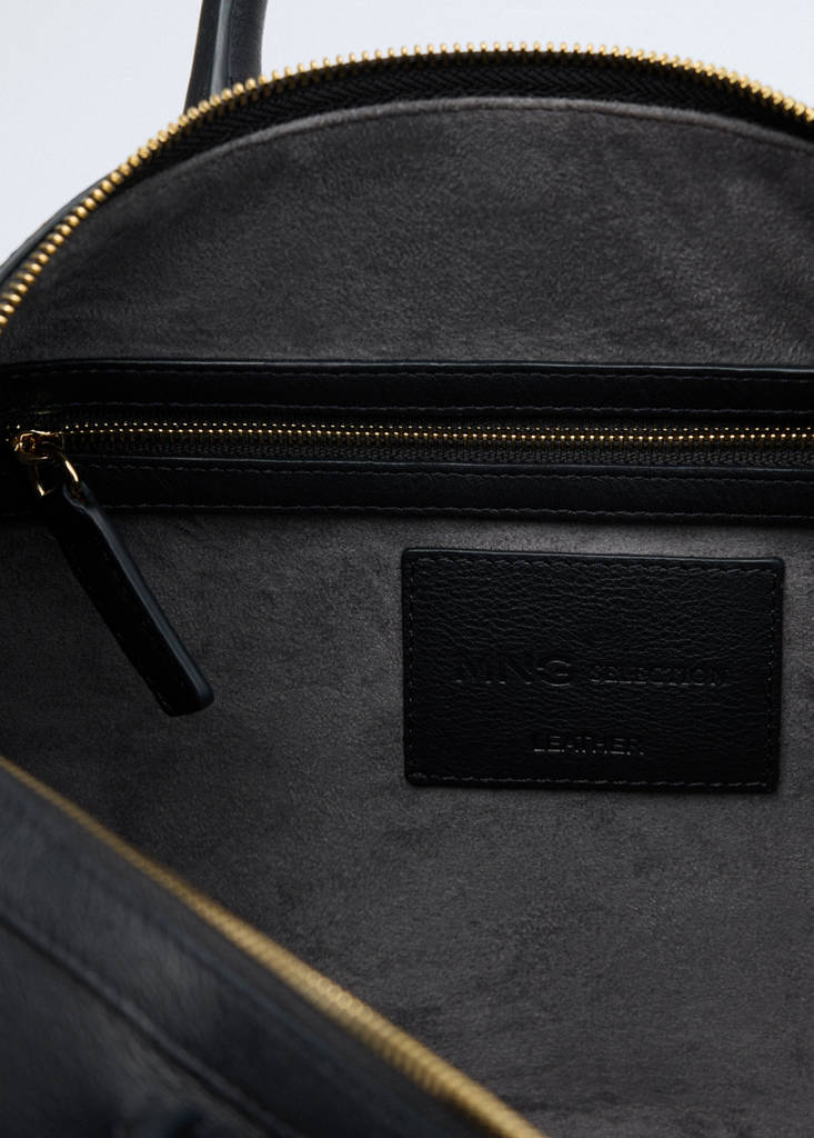 Leather bag with twin handles - thumbnail 6