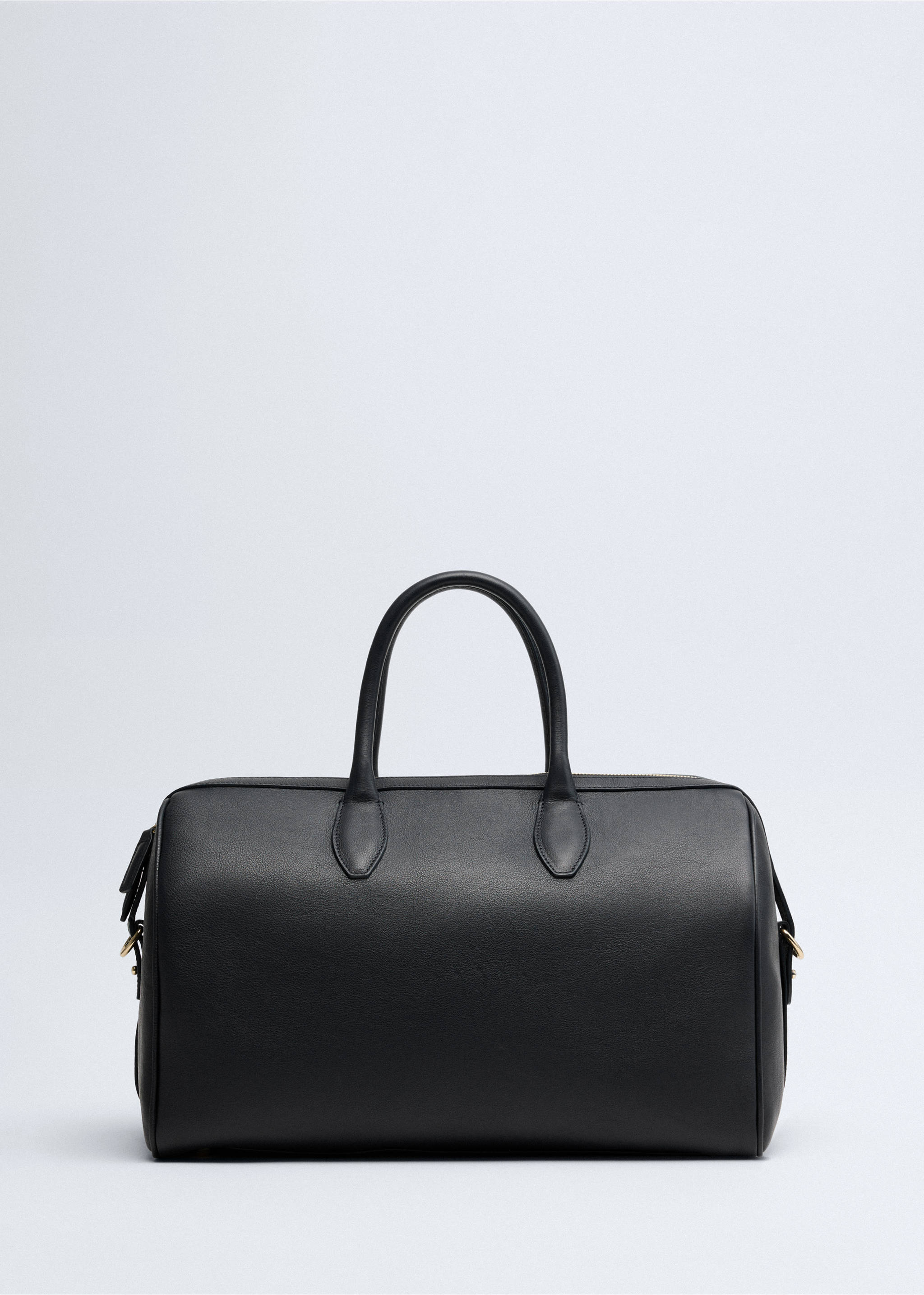 Double-handle leather handbag - Article without model, Navy. Ref: 37016365-00.
