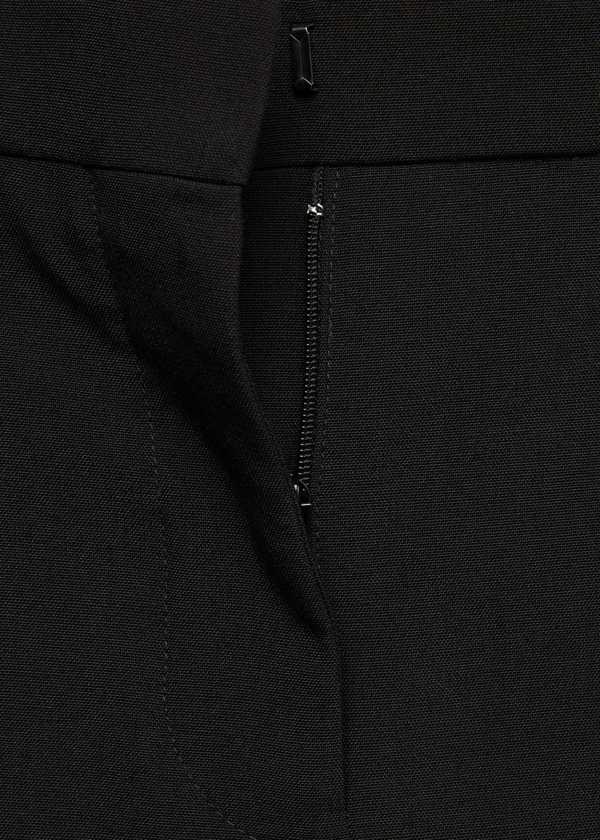 Wool trousers with slits at the hem — Black