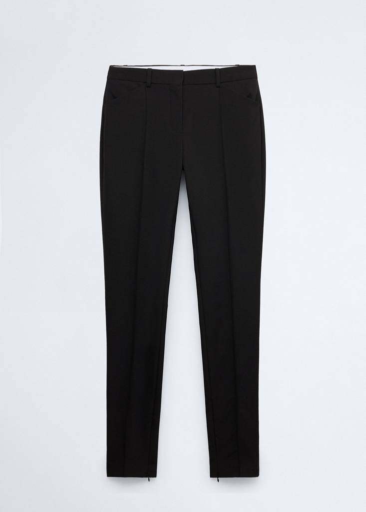 Wool trousers with slits at the hem - thumbnail 4