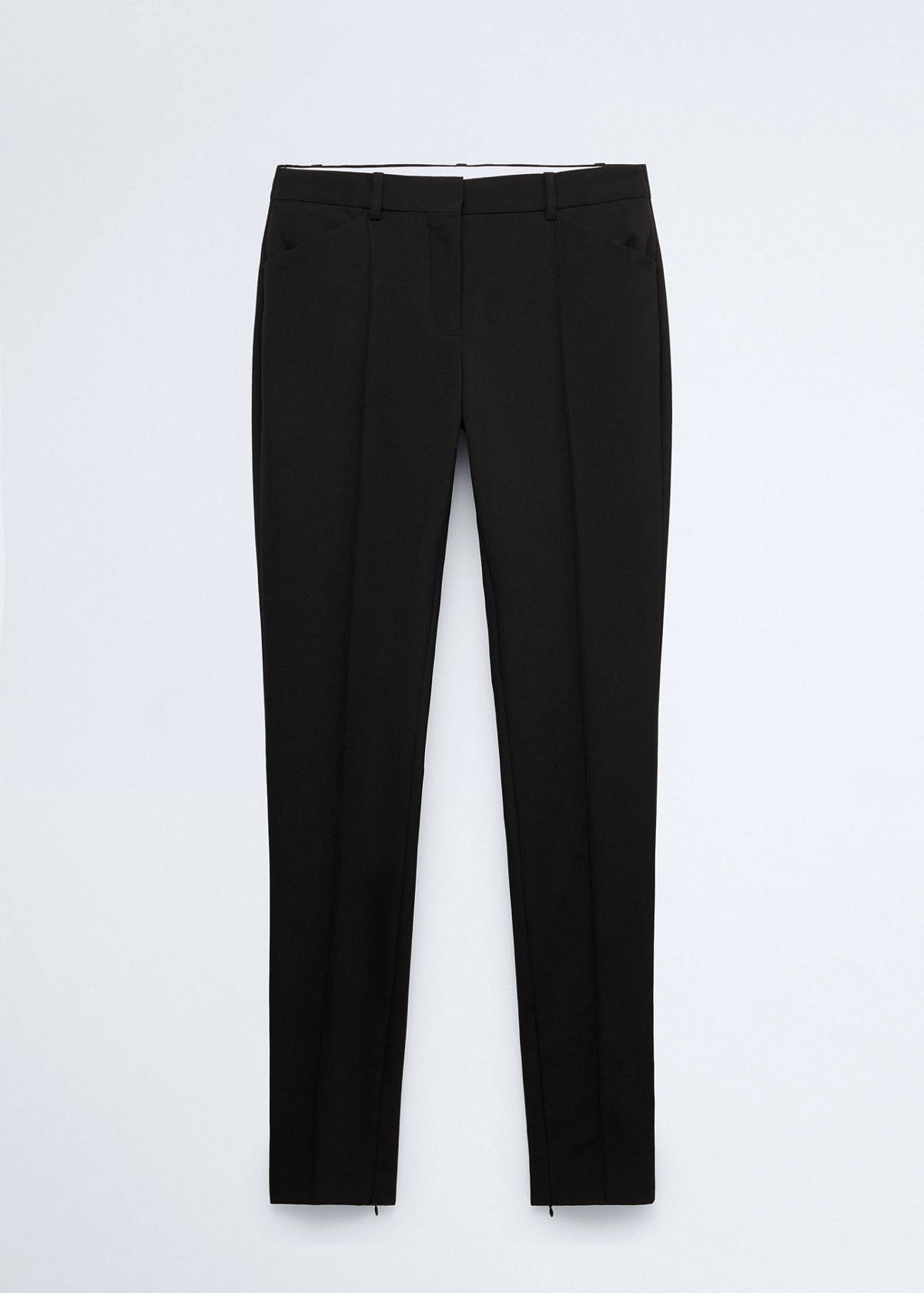 Wool trousers with slits at the hem — Black