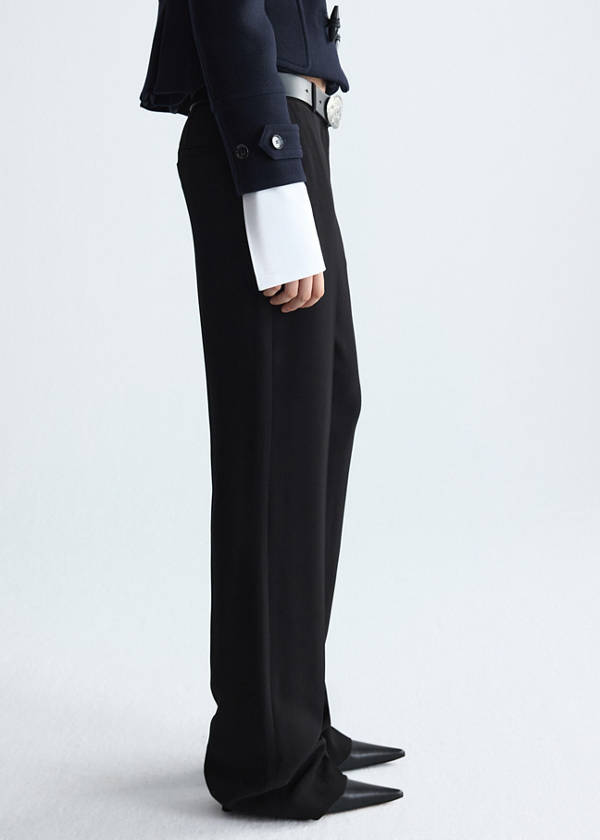 100% wool suit trousers — Black