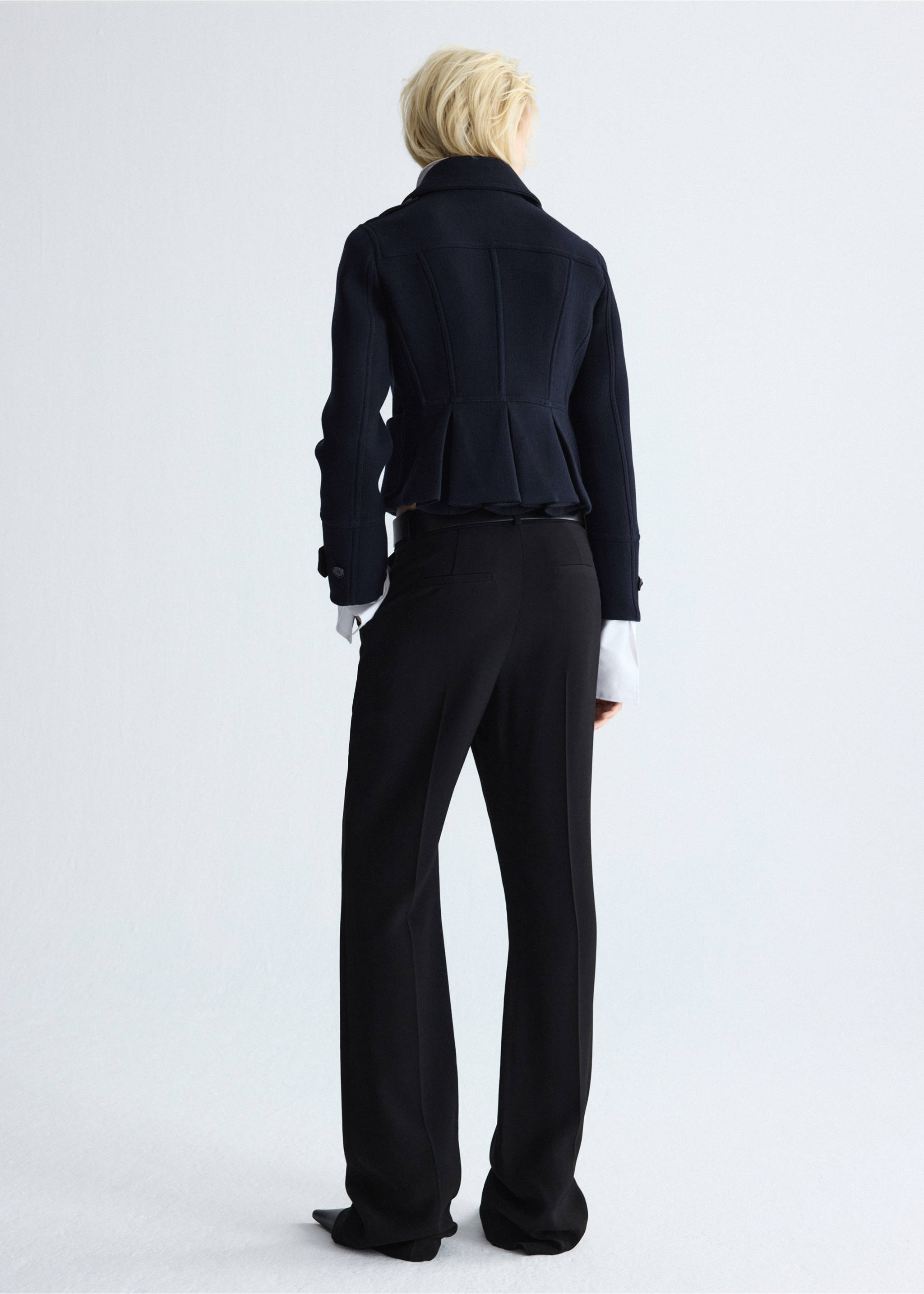 100% wool suit trousers - Reverse of the article, Black. Ref: 37016368-00.