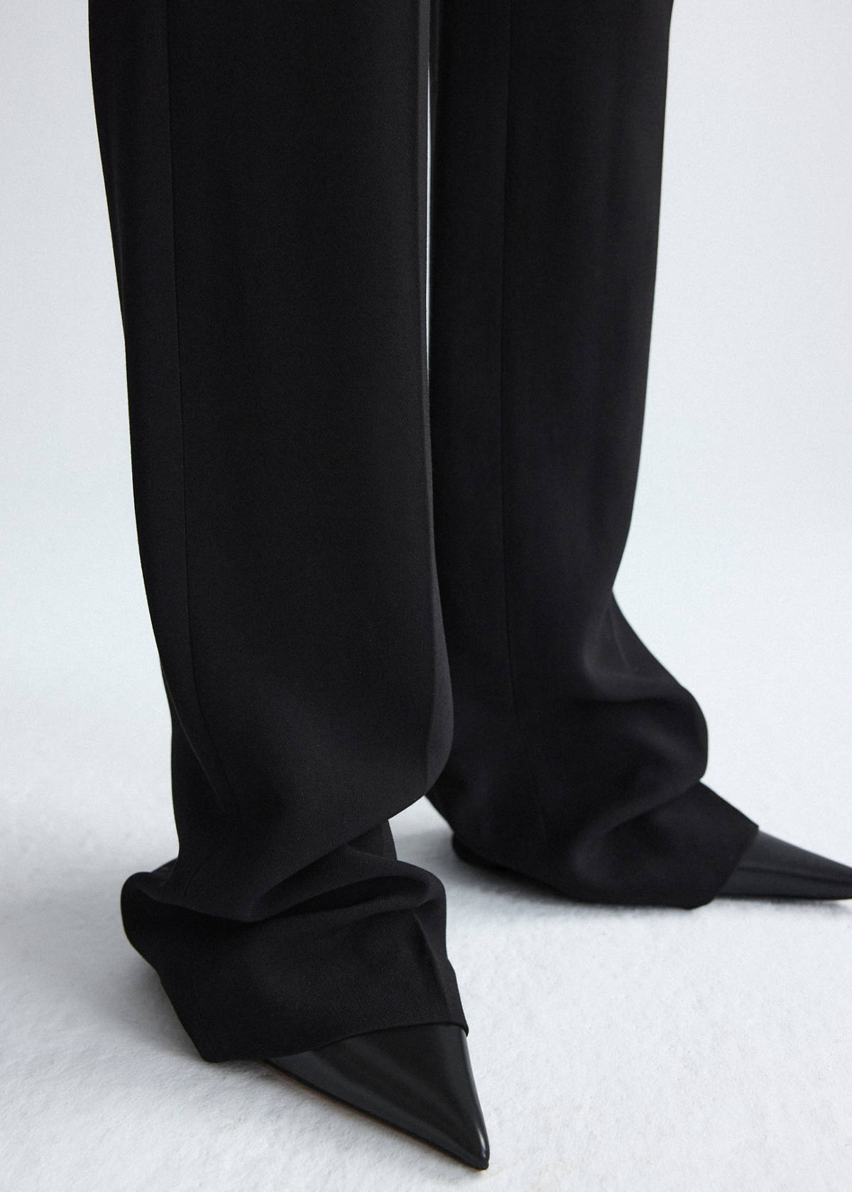 100% wool suit trousers — Black