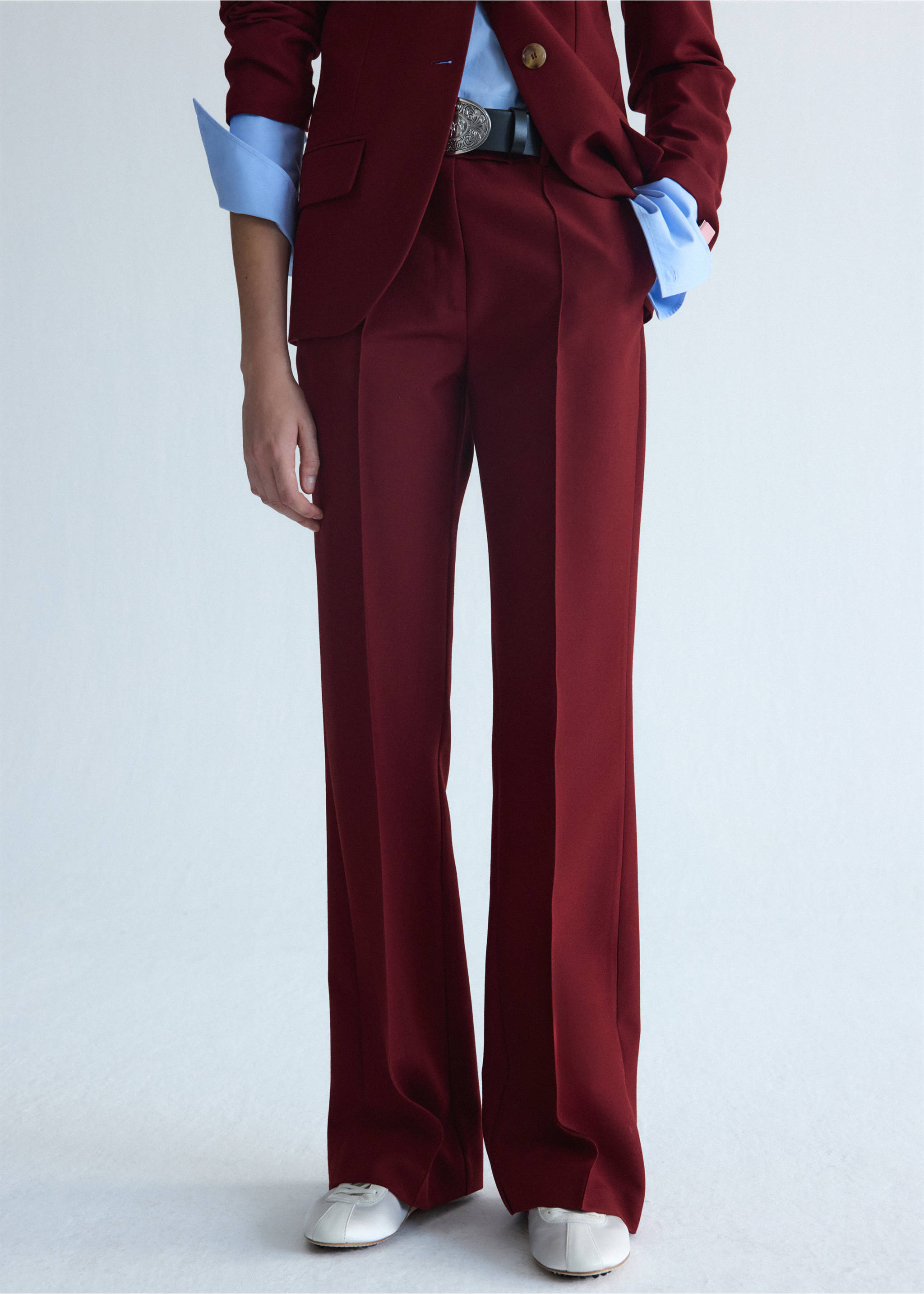 Pantalon misi - Plan moyen, Lie de vin. Ref: 37016370-00.