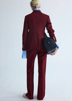 Wool suit trousers — Wine 3
