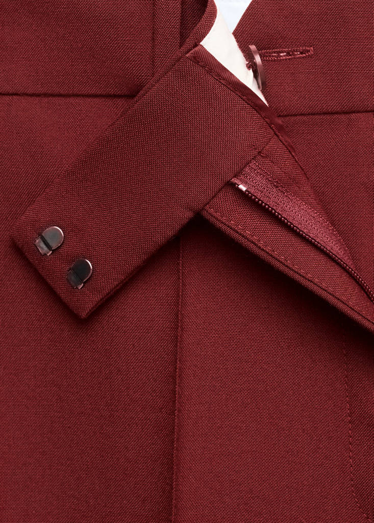 Wool suit trousers — Wine