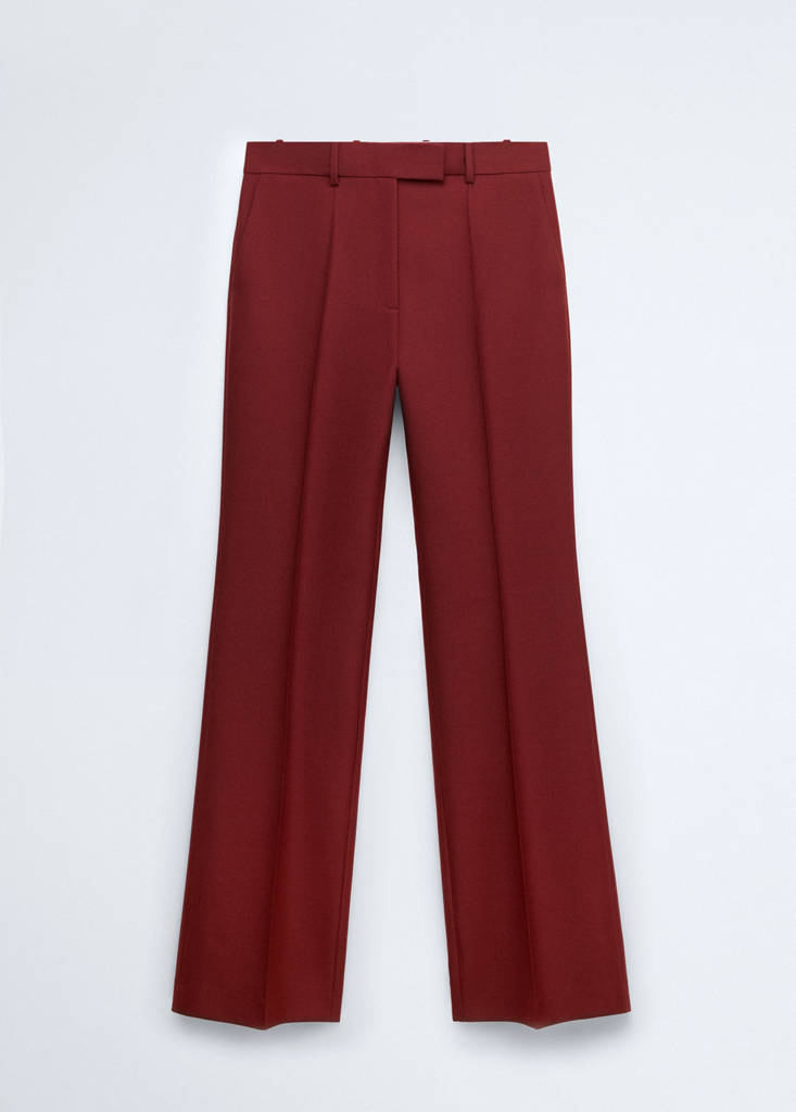 Wool suit trousers — Wine