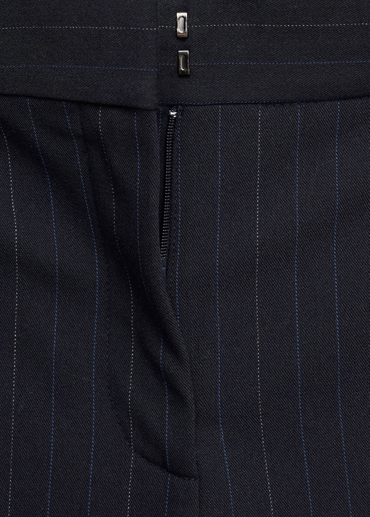 Pinstripe suit trousers — Navy