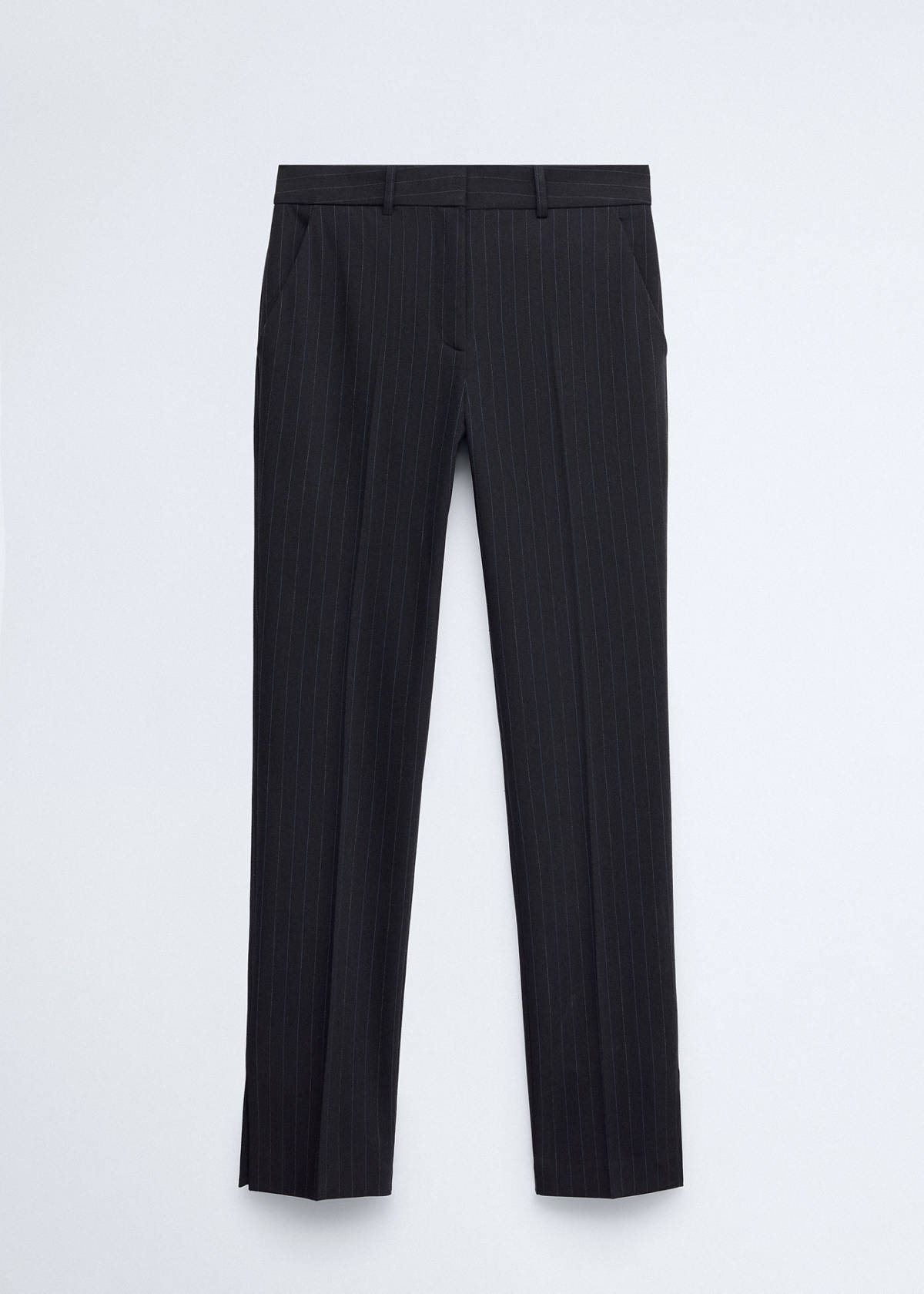 Pinstripe suit trousers — Navy