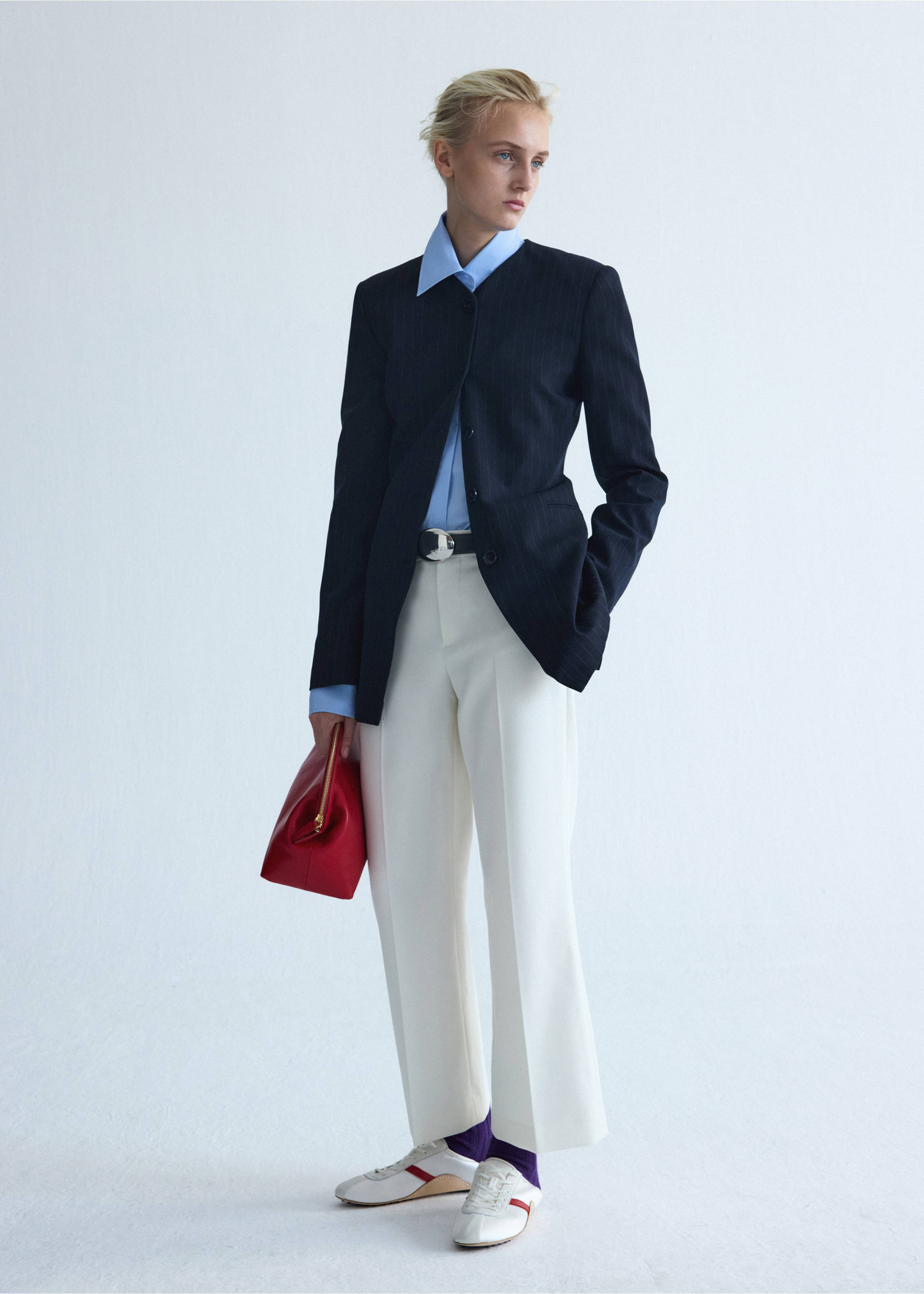 Low-rise cropped trousers - General plane, Ecru. Ref: 37016372-00.