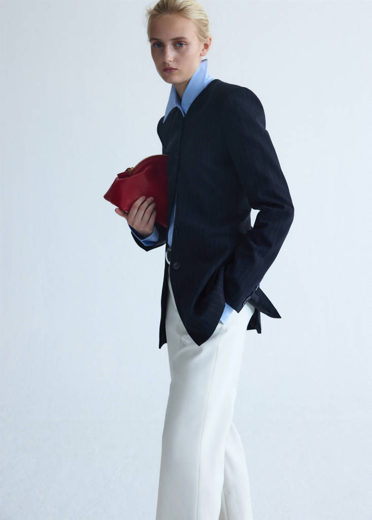 Low-rise cropped trousers — Ecru