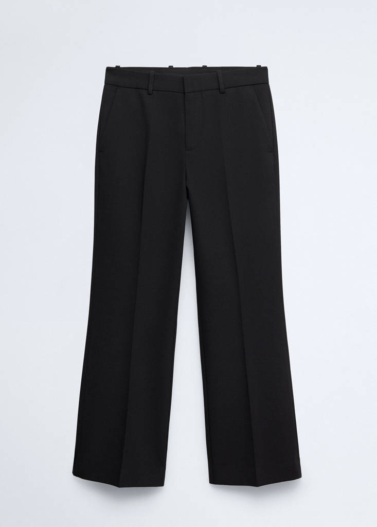 Low-rise cropped trousers — Black