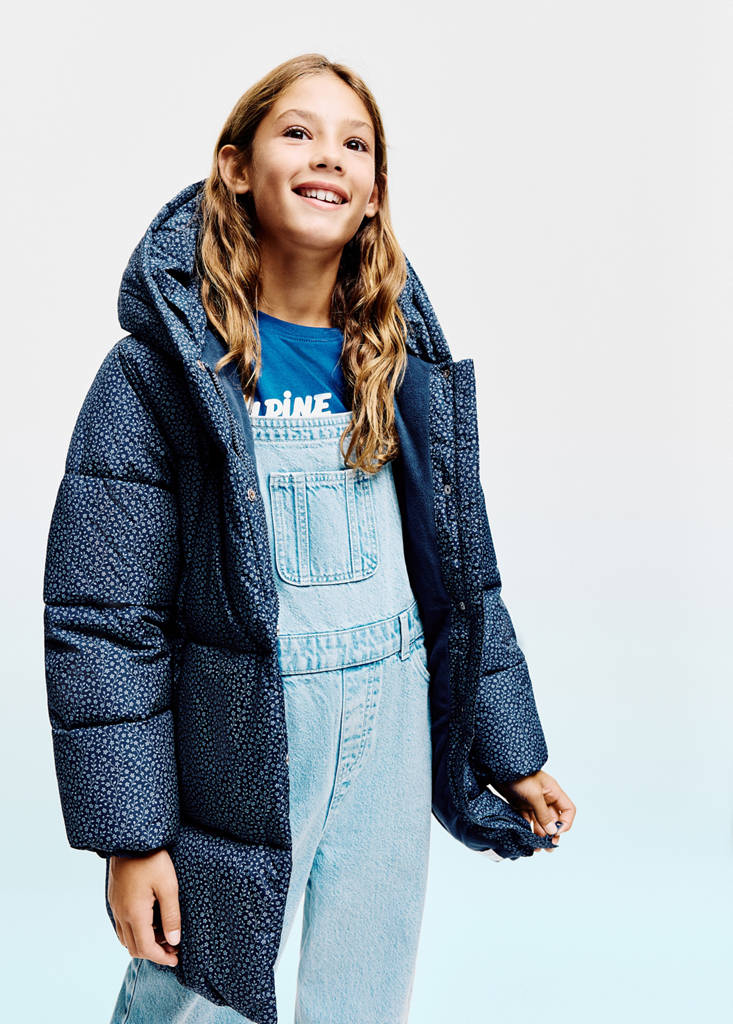 Long floral anorak